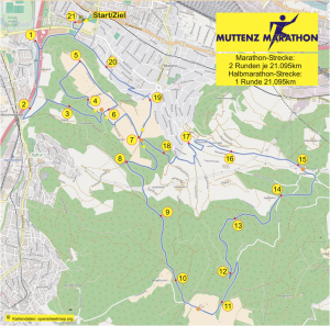Streckenführung des Muttenz-Marathon